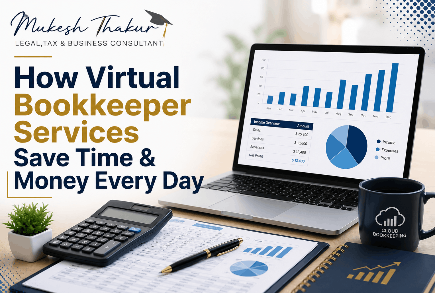 How Virtual Bookkeeper Services Save Time & Money Every Day